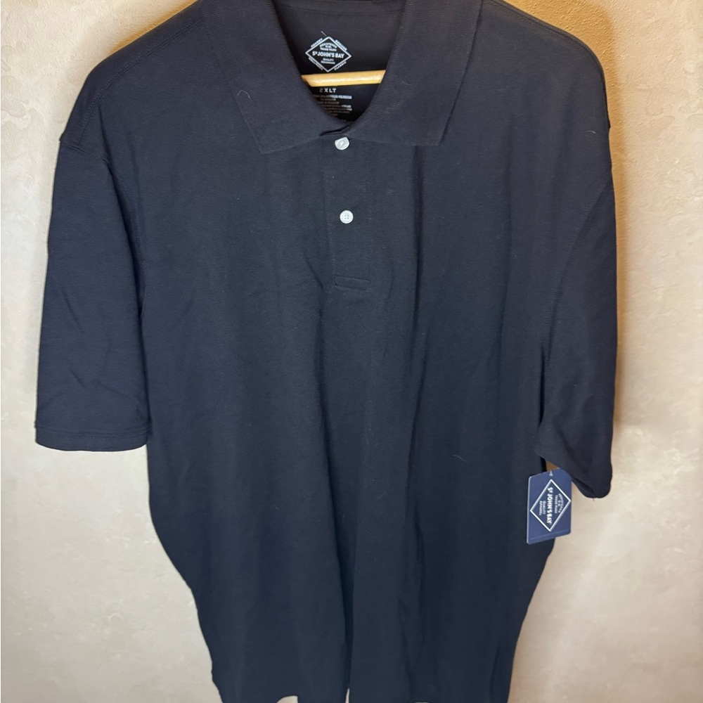 St. John's Bay Black Men's Polo Shirt
